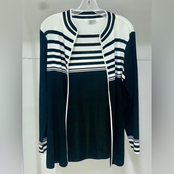 Women’s Large 100% Acrylic EXCLUSIVELY MISOOK Open Front Cardigan Sweater Jacket - Picture 12 of 16